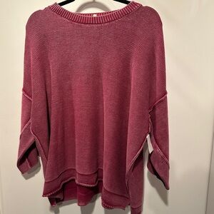 Easel Boutique Dusty Rose Crew Neck Sweater